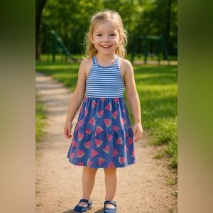 Wonder Nation Blue and Pink Casual Dress